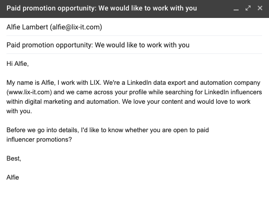 LinkedIn Influencer Marketing: Message