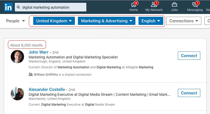 LinkedIn Influencer Marketing: Searching